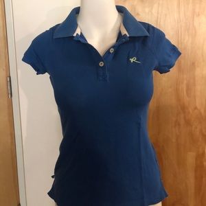 RUEHL/Abercrombie dark blue pique polo women’s small